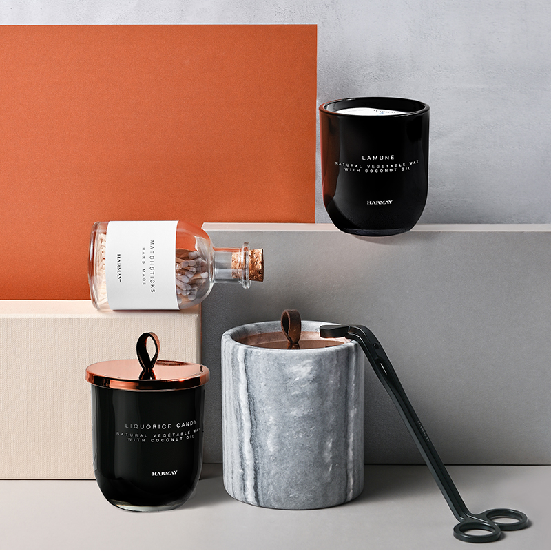 M&Scent Engros Luksus tilpasset dekorasjon Private Label Svart Glass Krystall Duftende soyavokslys