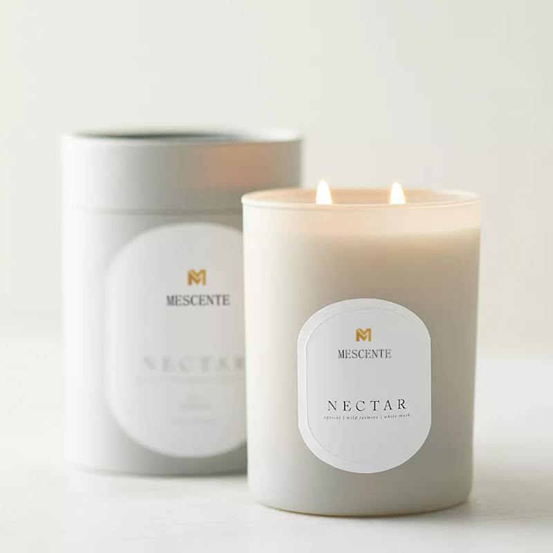M&Scent Custom Logo Meditation Ikke-giftige steiner Urt Håndhelles Naturlig duftende soyavoks krystalllys