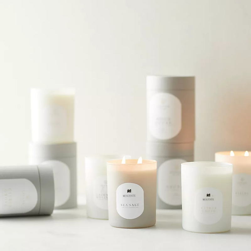 M&Scent Custom Logo Meditation Ikke-giftige steiner Urt Håndhelles Naturlig duftende soyavoks krystalllys
