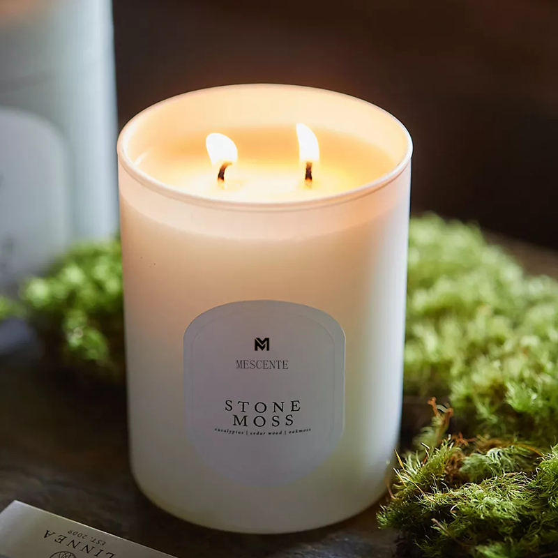 M&Scent Custom Logo Meditation Ikke-giftige steiner Urt Håndhelles Naturlig duftende soyavoks krystalllys