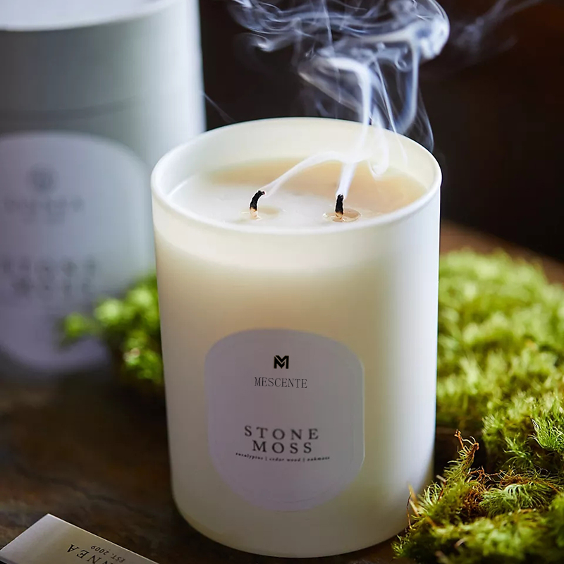 M&Scent Custom Logo Meditation Ikke-giftige steiner Urt Håndhelles Naturlig duftende soyavoks krystalllys