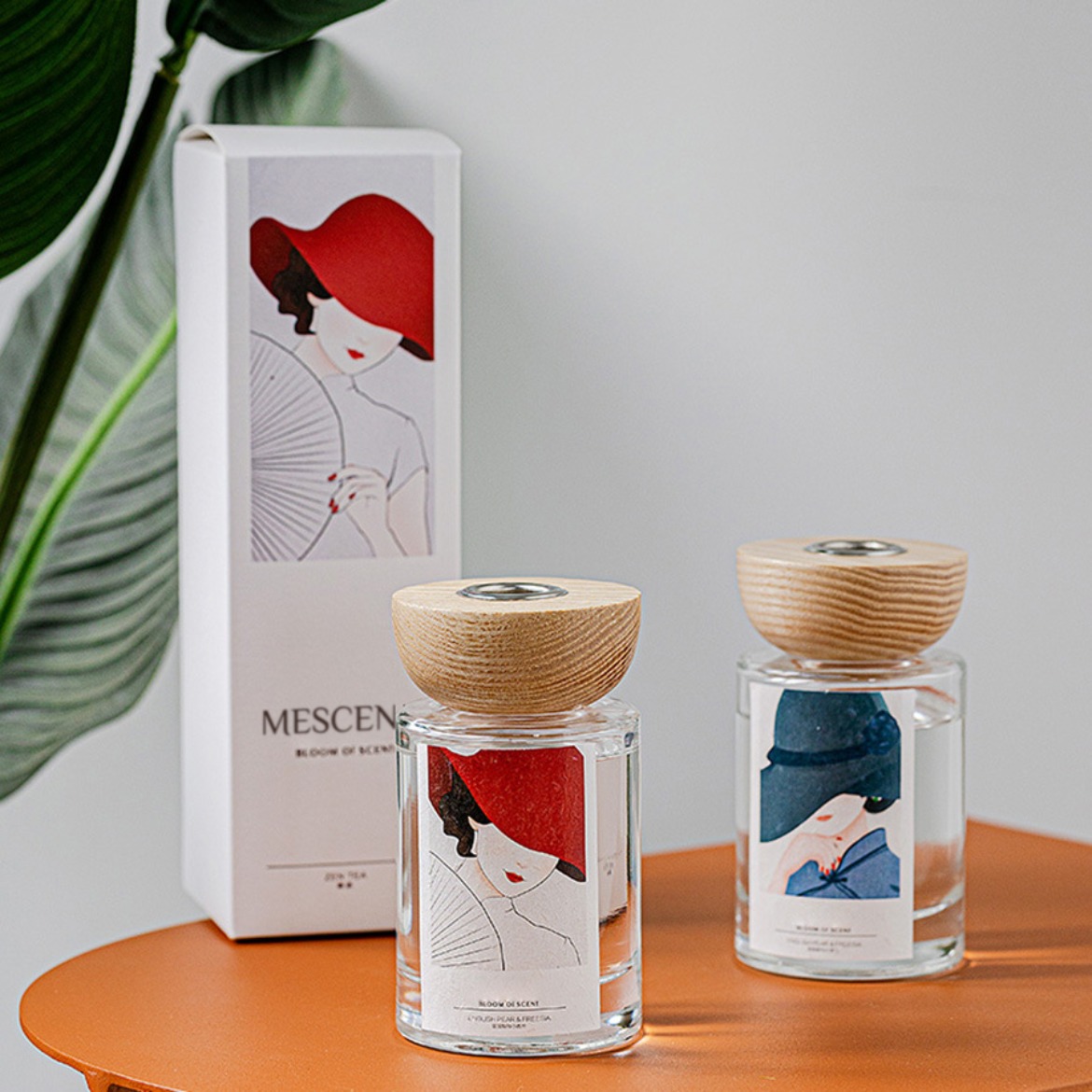 M&Scent engros private label glassflaskepinne reed diffuser sett med propp