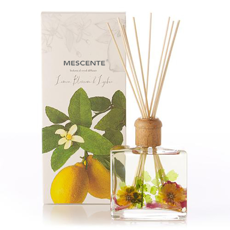 Engros Høykvalitets Luksus Custom Private Label Blomst Sola Wood Aroma Reed Diffuser med boks