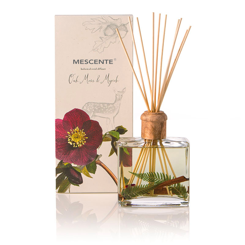 Engros Høykvalitets Luksus Custom Private Label Blomst Sola Wood Aroma Reed Diffuser med boks