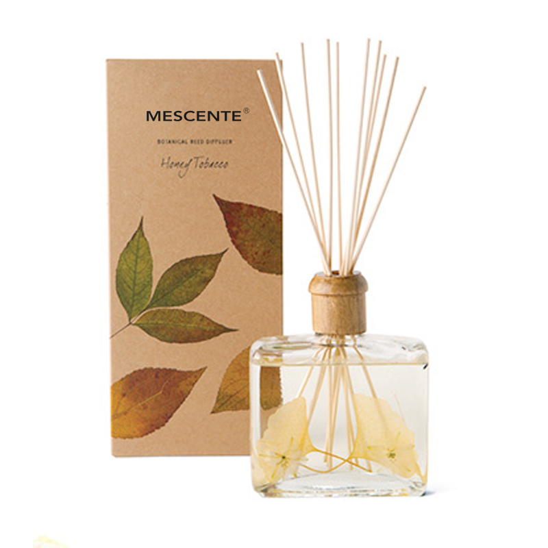 Engros Høykvalitets Luksus Custom Private Label Blomst Sola Wood Aroma Reed Diffuser med boks