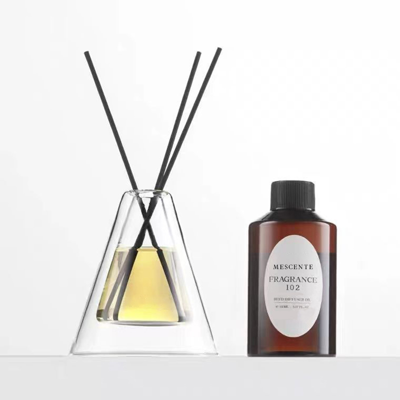 Custom Large Hex Essenza Unique Glass Bottle White Frosted Extra Air Aroma Reed Diffuser Home Duft, Reed Diffusers Christmas