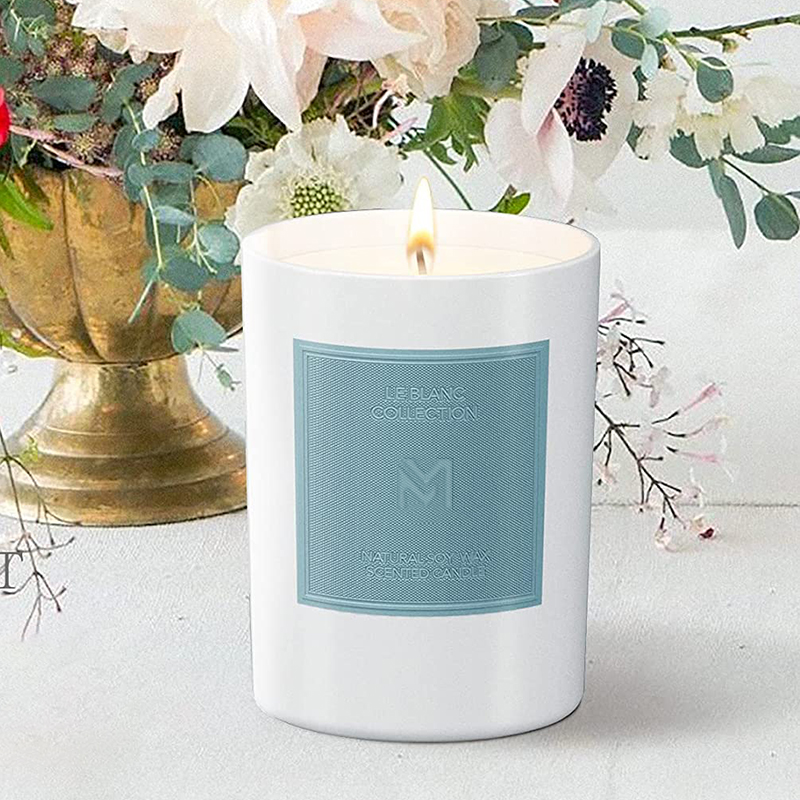 M&Scent Engros tilpasset luksus svart glasskrukke julearomaterapi soyavoks lyssett