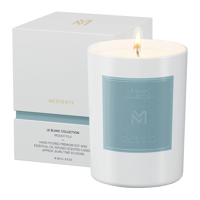 M&Scent Engros tilpasset luksus svart glasskrukke julearomaterapi soyavoks lyssett
