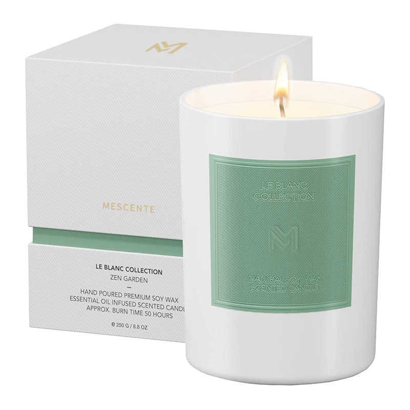 M&Scent Engros tilpasset luksus svart glasskrukke julearomaterapi soyavoks lyssett