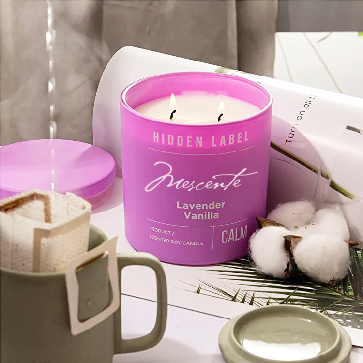 M&Scent Engros Luksus Private Label Sorte Krukker Duftende Soyavokslys Med Krystaller