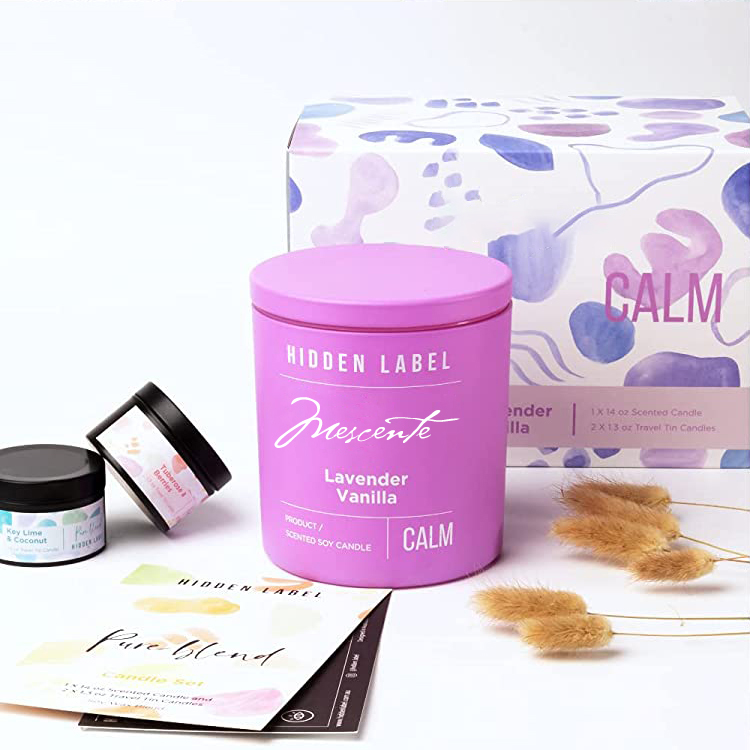 M&Scent Engros Luksus Private Label Sorte Krukker Duftende Soyavokslys Med Krystaller