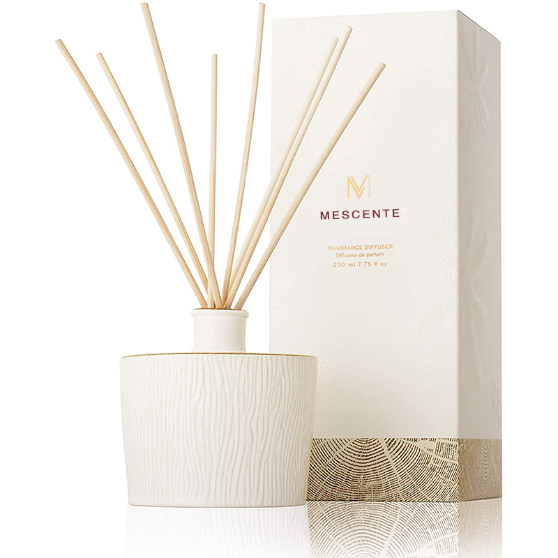 M&Scent Engros Luksus Glass Flaske Stik Fiber Rund Treskrue Aroma Reed Diffuser Gavesett