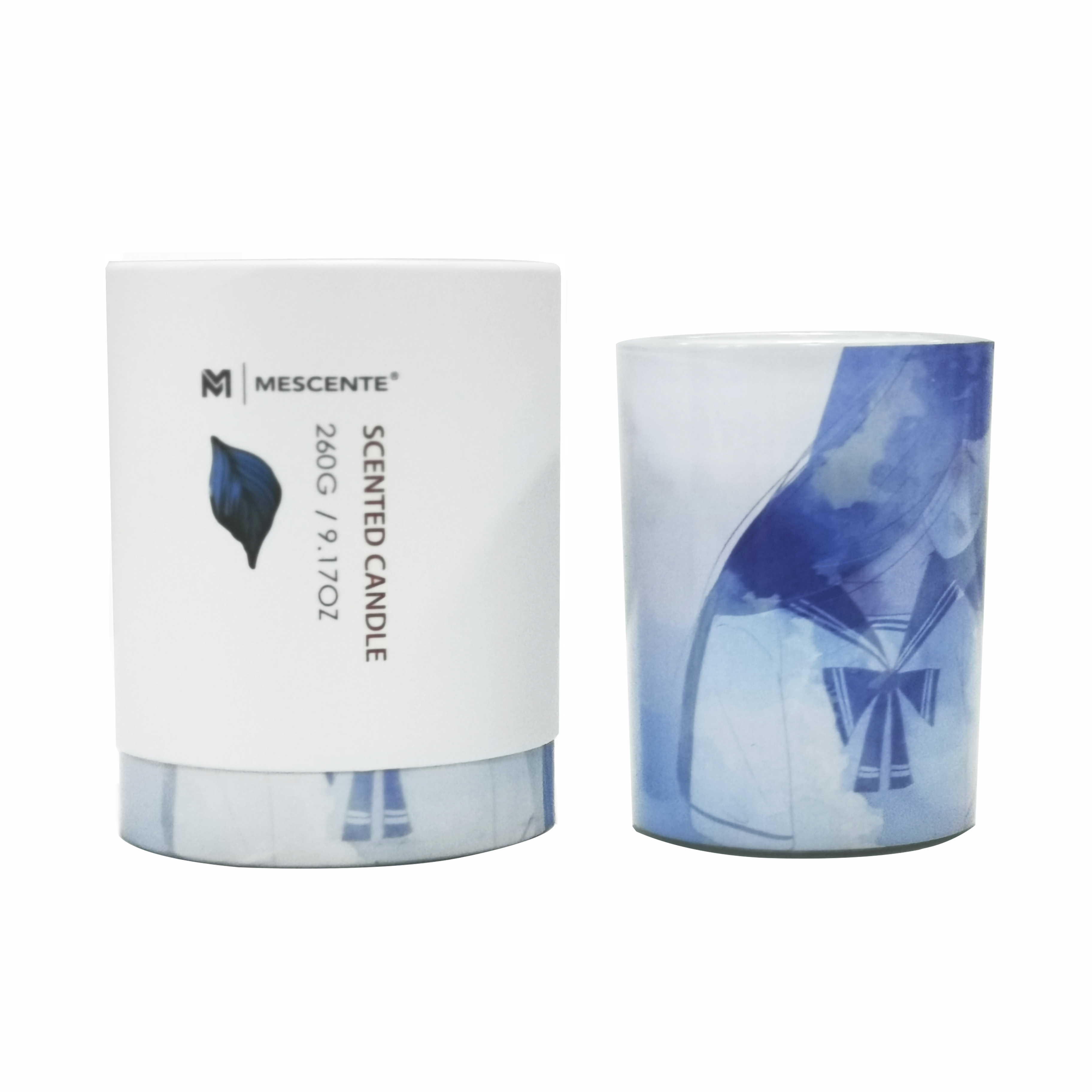 M&Scent engros private label grønn glasskrukke palmelys, åndelige stearinlys