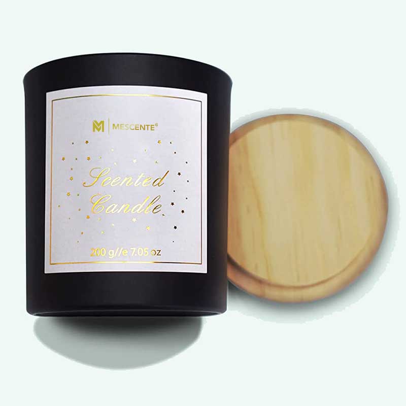 M&Scent Custom Logo Mini Rund Krystallglassflaske Sterk Kaffe Soyavoks Duftlys med boks i bulk