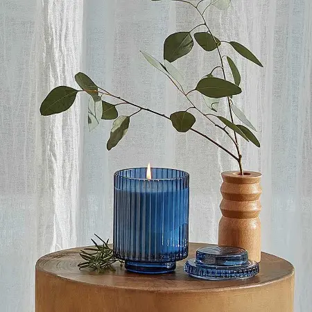 Wholesale Custom Logo Spa Round Ceramic Organic Coconut Soy Wax Rose Scented Candle Set With Crystal Dried Flowers