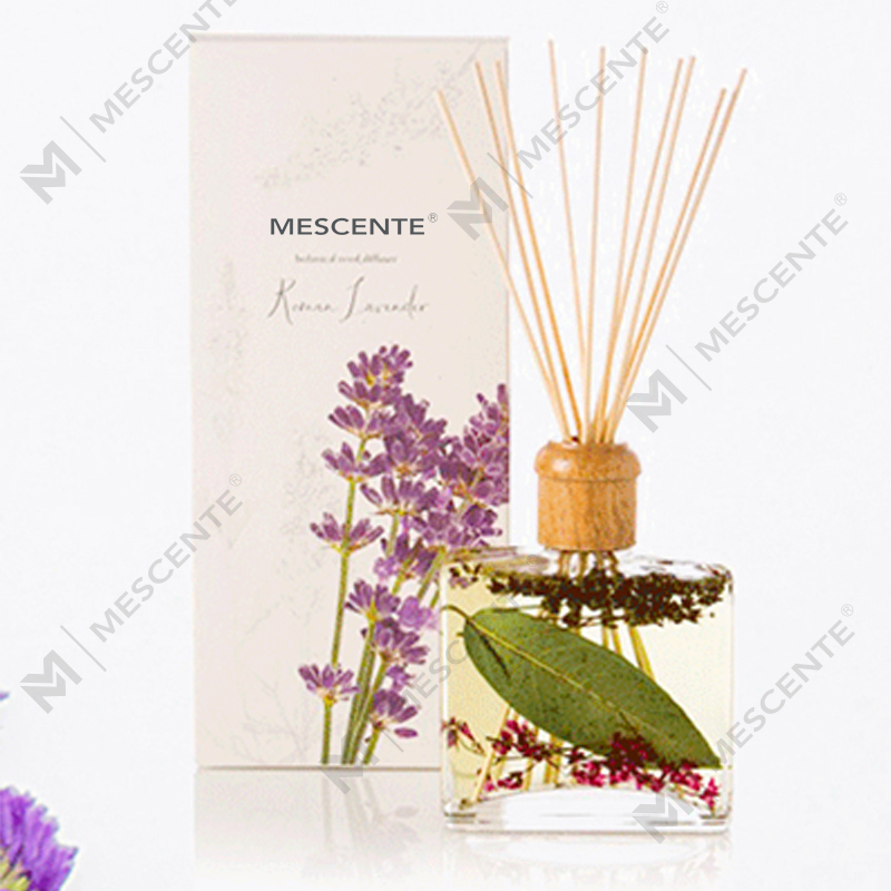 Engros Høykvalitets Luksus Custom Private Label Blomst Sola Wood Aroma Reed Diffuser med boks