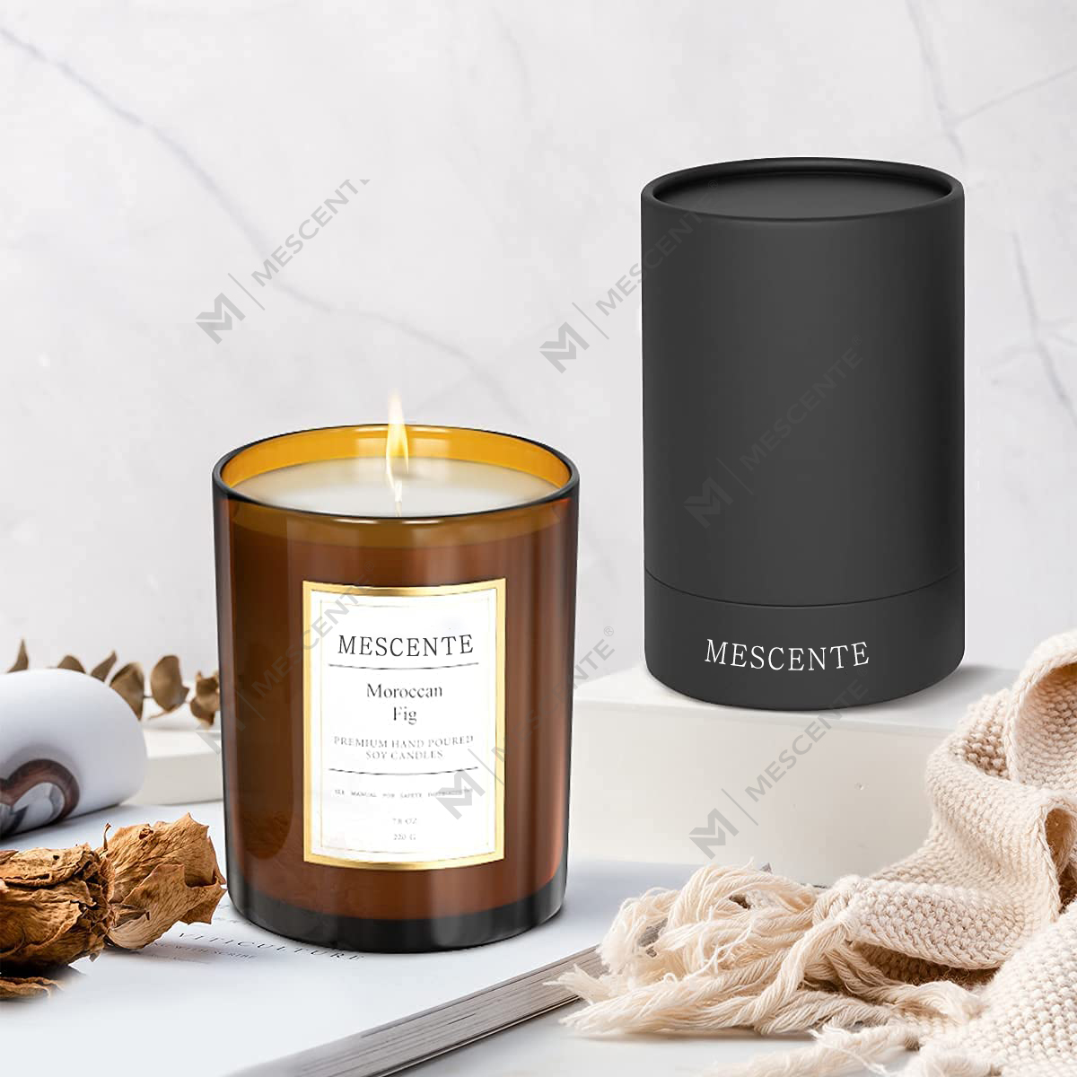 M&Scent Engros Bulkbestilling Luksus Custom Private Label duftende soyavoks stearinlys gavesett