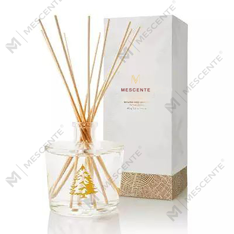 M&Scent Engros Luksus Glass Flaske Stik Fiber Rund Treskrue Aroma Reed Diffuser Gavesett