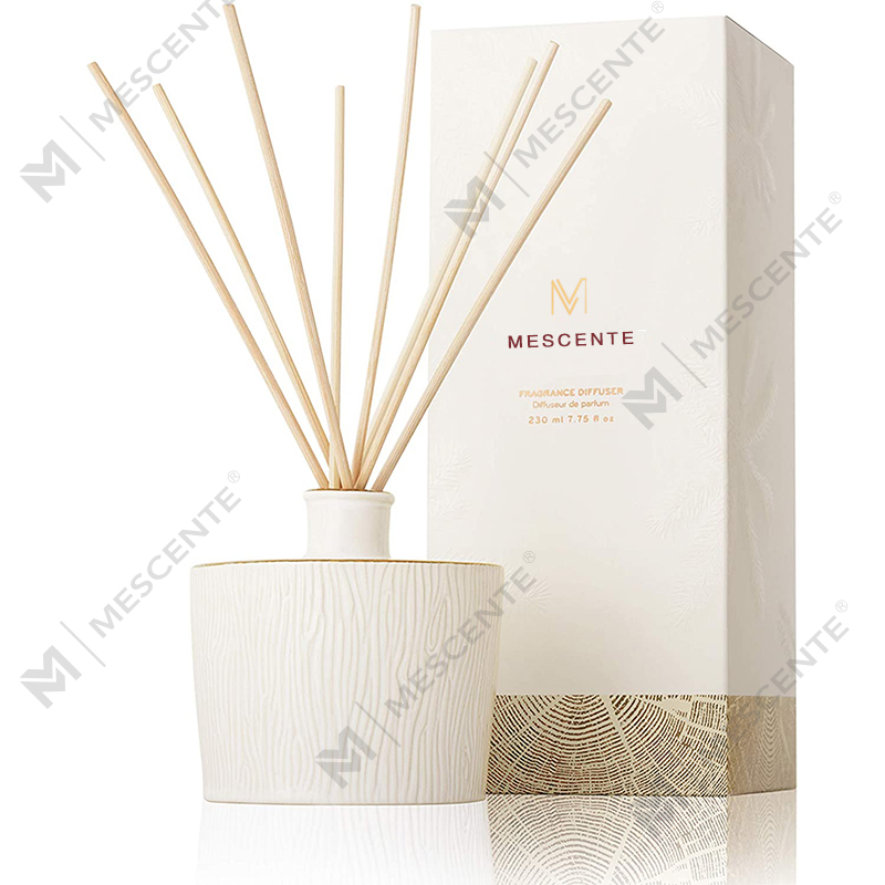M&Scent Engros Luksus Glass Flaske Stik Fiber Rund Treskrue Aroma Reed Diffuser Gavesett