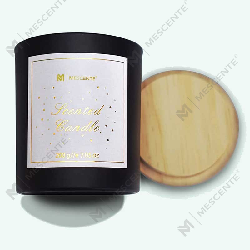 M&Scent Custom Logo Mini Rund Krystallglassflaske Sterk Kaffe Soyavoks Duftlys med boks i bulk