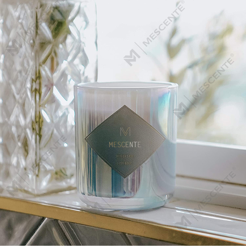Tomme Frostet Klart Glass Hvit Svart Wick stearinlysglass med lokk