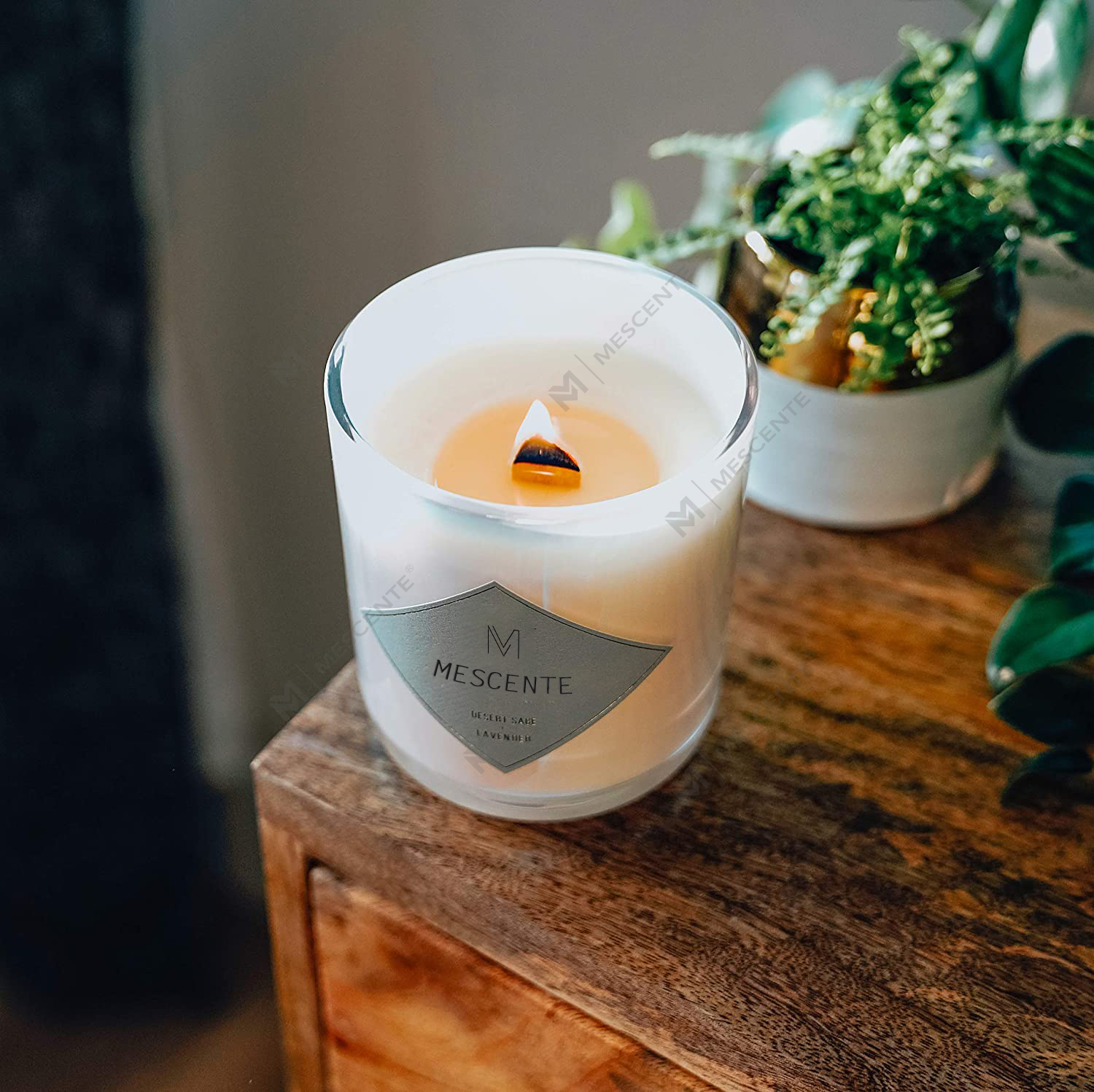 Tomme Frostet Klart Glass Hvit Svart Wick stearinlysglass med lokk