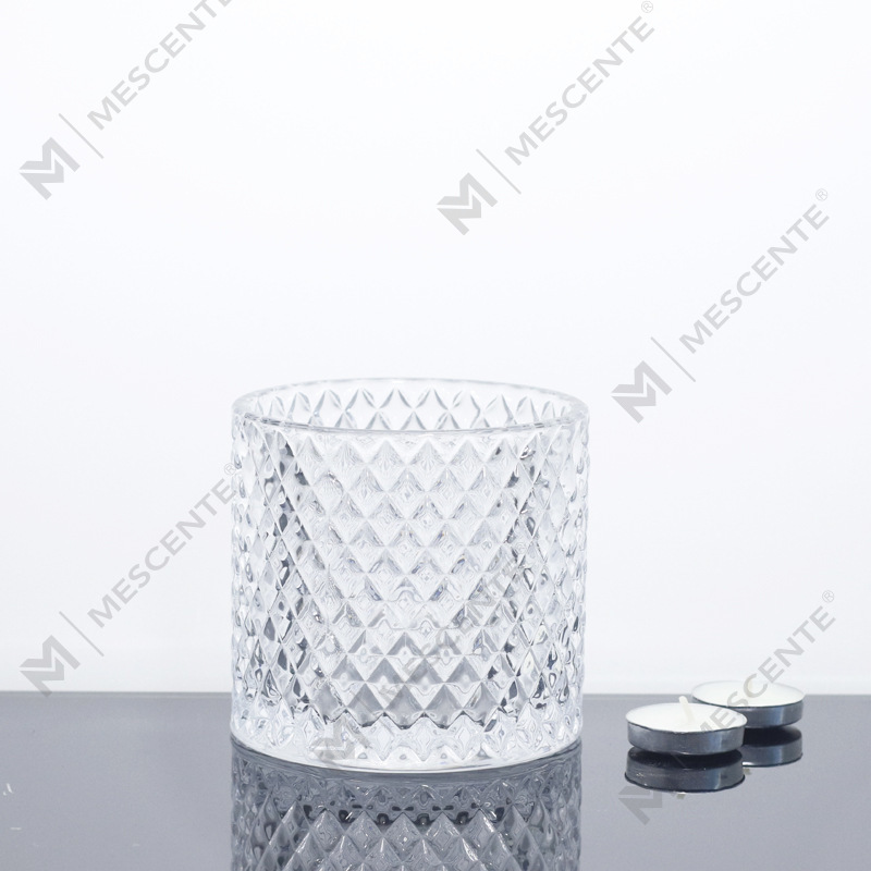 M&Scent Large 3 Wick Pink stearinlysglass med lokk i bulk, keramisk stearinlyskrukke for stearinlys