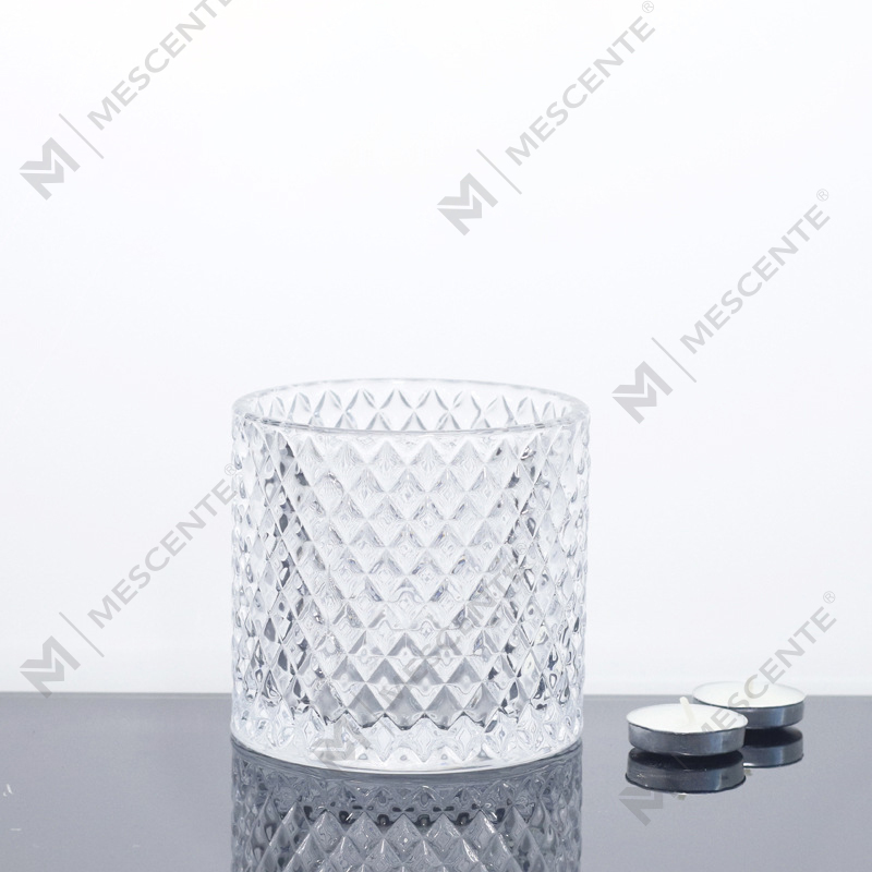 M&Scent Large 3 Wick Pink stearinlysglass med lokk i bulk, keramisk stearinlyskrukke for stearinlys