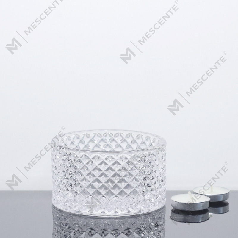 M&Scent Large 3 Wick Pink stearinlysglass med lokk i bulk, keramisk stearinlyskrukke for stearinlys