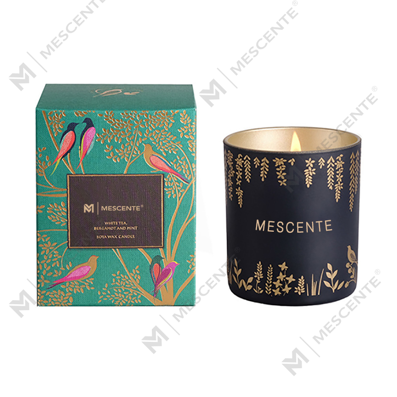 Private Label Personalized Black Wood Wick stearinlys duftende luksus med krystaller