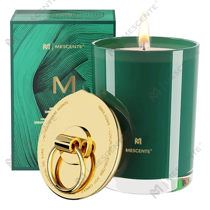 M&Scent Luxury White Soy Wax Logo Personlig bryllupsduftlys, Custom Camp Candle