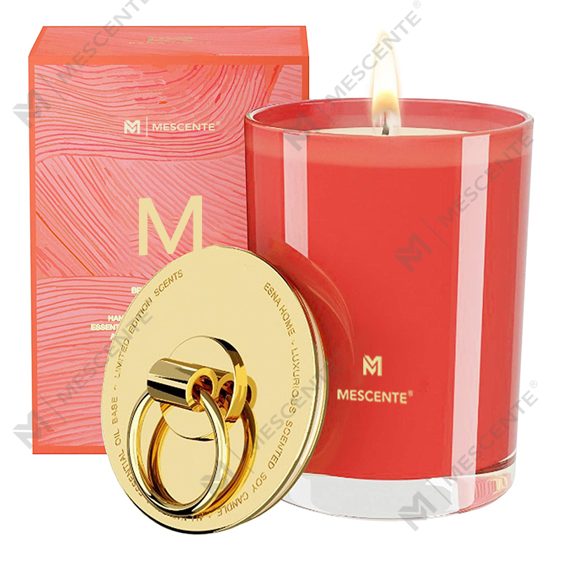 M&Scent Luxury White Soy Wax Logo Personlig bryllupsduftlys, Custom Camp Candle