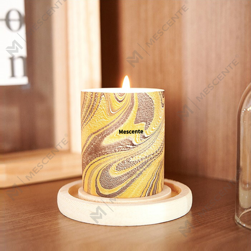 M&Scent Engros Billig Tilpasset Luksus Private Label Pilar Duftende Soyavoks Wood Wick Aroma Candle