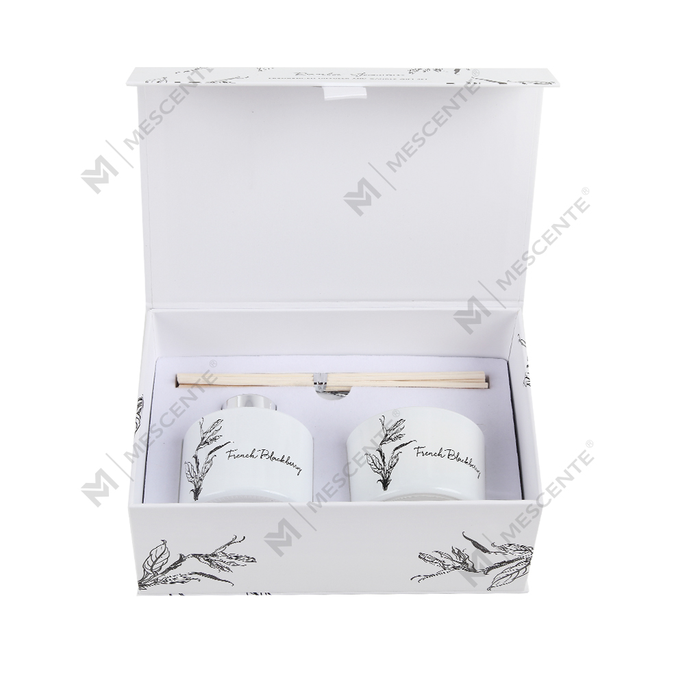 Mescente engros luksus private label aroma siv diffuser og duftlys gavesett