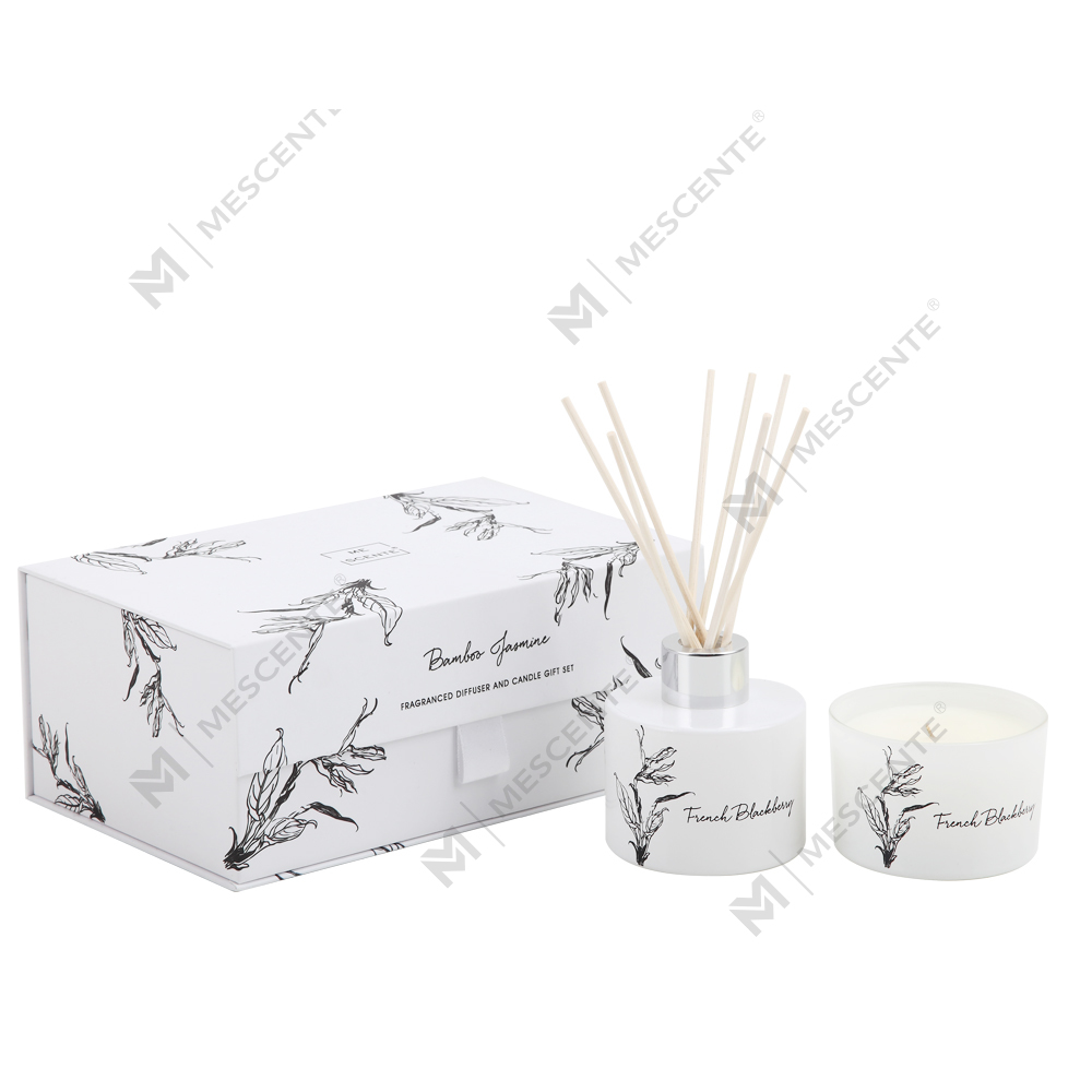 Mescente engros luksus private label aroma siv diffuser og duftlys gavesett