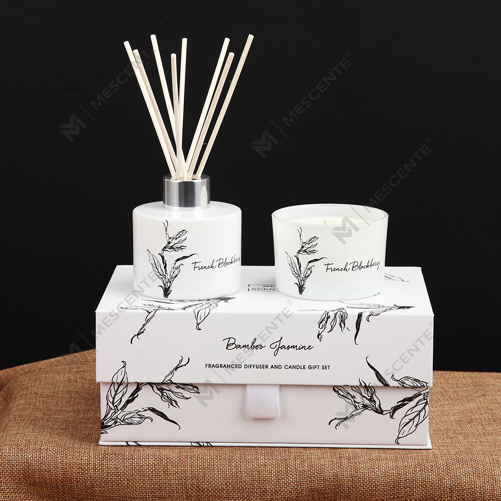 Mescente engros luksus private label aroma siv diffuser og duftlys gavesett