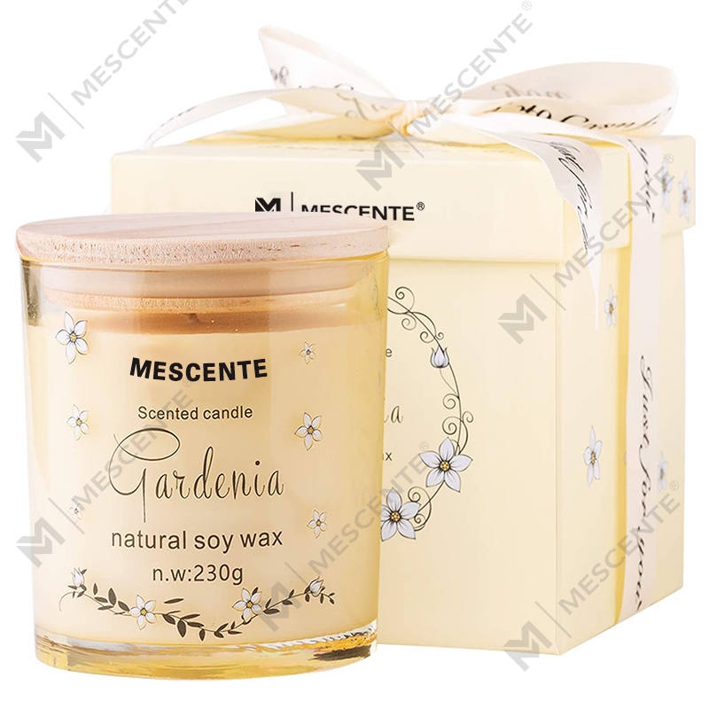 M&Scent Håndlaget luksusglassholder Åndelig keramikksøyle Vaniljeduftlys med krystaller