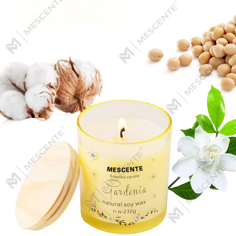 M&Scent Håndlaget luksusglassholder Åndelig keramikksøyle Vaniljeduftlys med krystaller