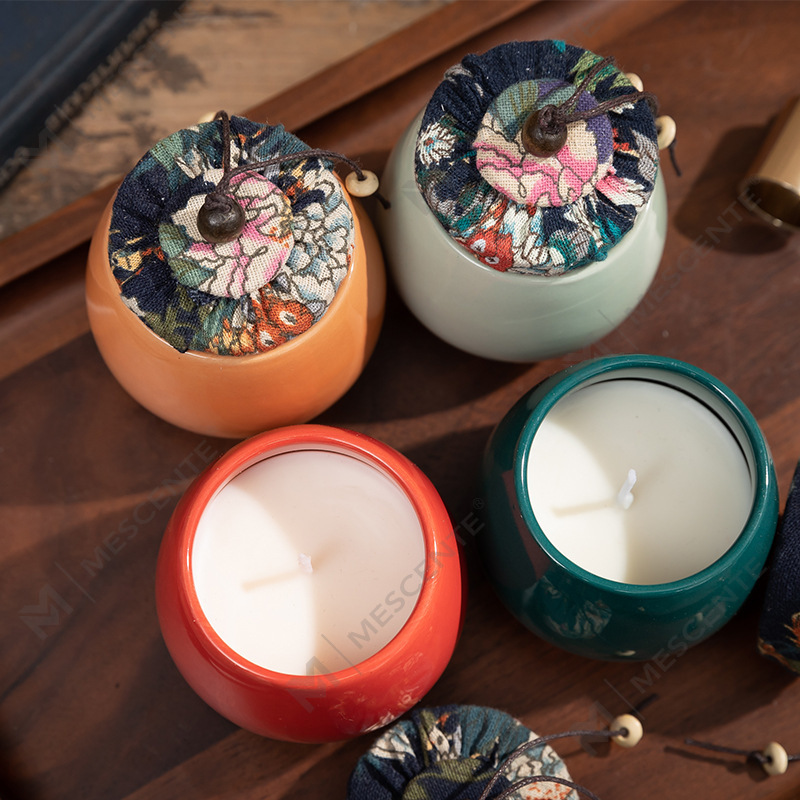 M&Scent Luxury Decoration Bulk Order Keramisk Pillar Aromaterapi Parafin Candle