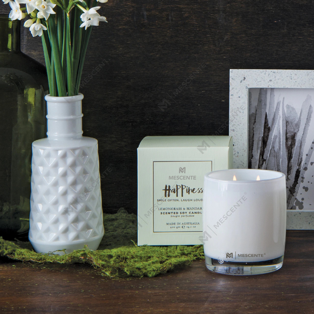 M&Scent Large Glass Bottle Home Essentials Aroma Reed Diffuser Gavesett med rottingpinner