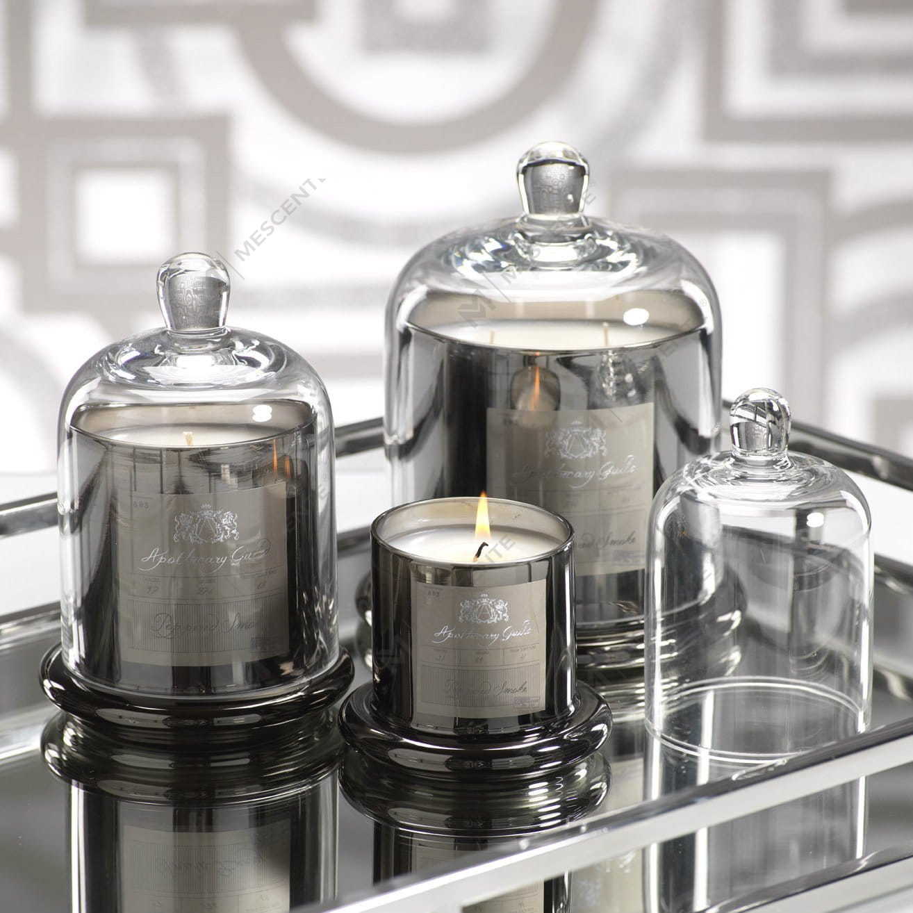 M&Scent Dekorativ romantisk bryllupsklokkekrukke Glasskuppeltrekk Duftlys A29275
