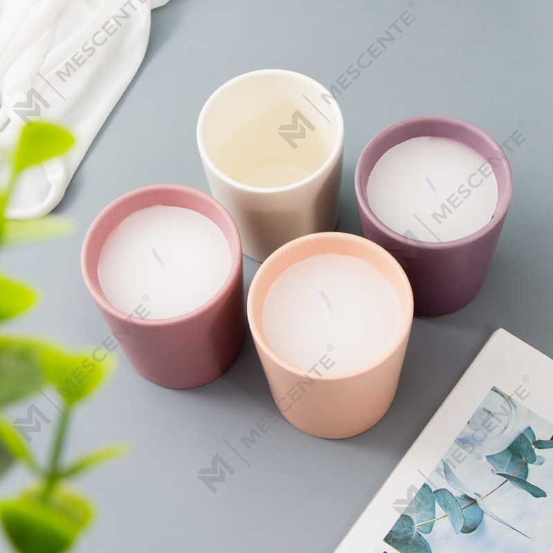 Luksus tilpassede keramiske krukker Private Label Citta-merket duftende soyavokslys med tørkede blomster