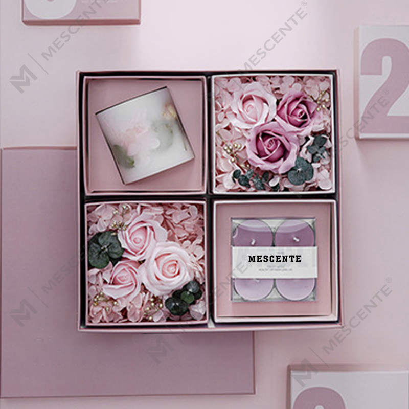 M&Scent Engros Luksus Naturlig Soyavoks Telys stearinlys gavesett