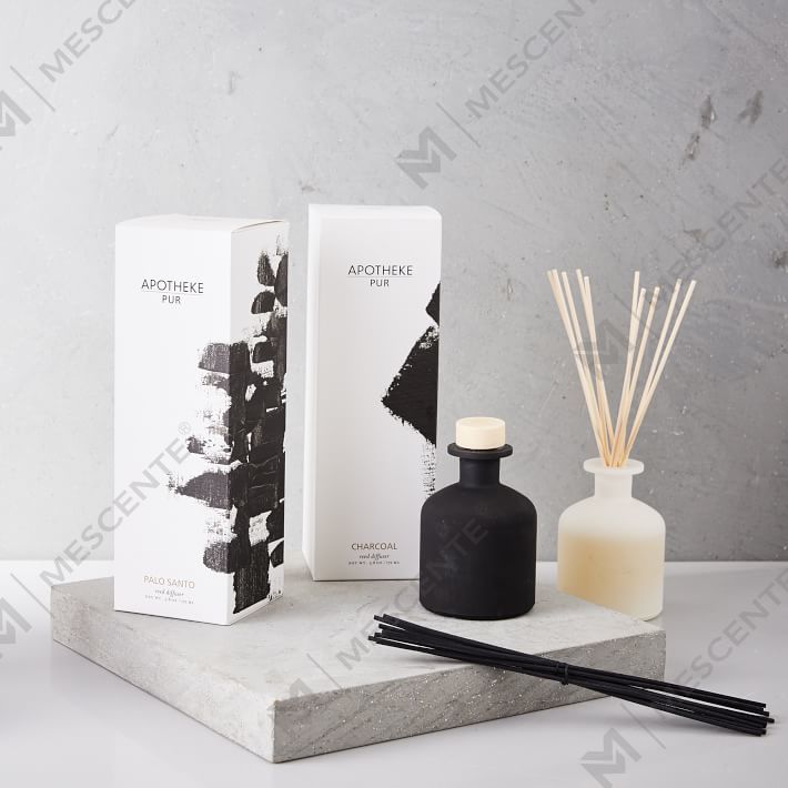 Mescente Luxury 180 ml spesialtilpasset glassflaske eterisk oljerørspreder for hoteller