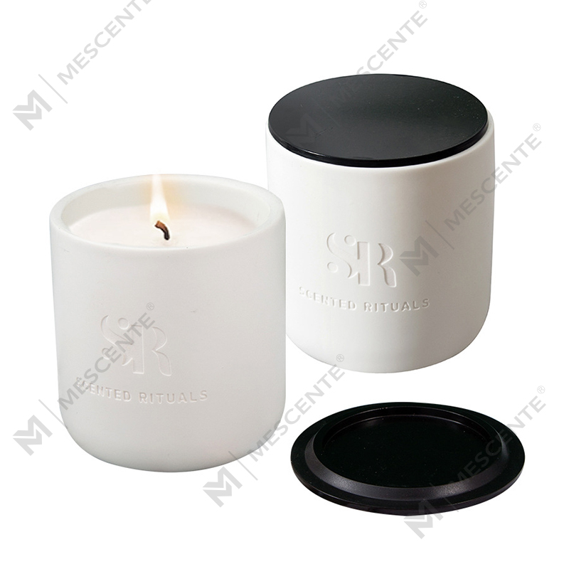 M&S duft Custom Logo Billige keramiske krukker med trelokk stearinlys, kokosnøttvoks luksuslys