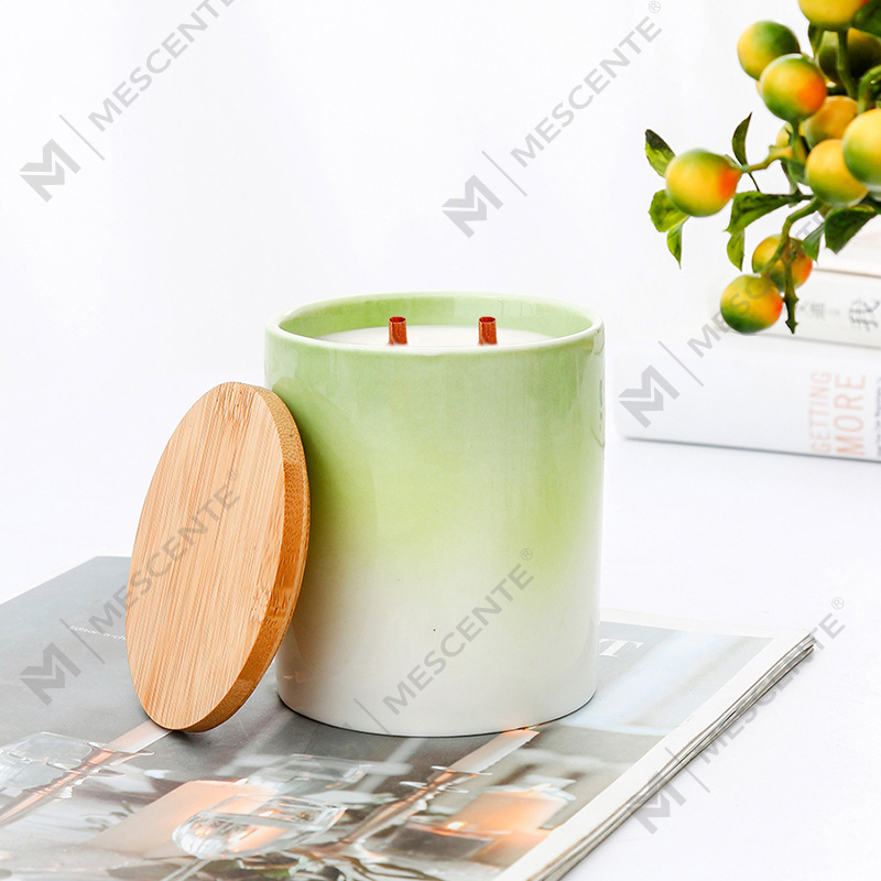 M&Scent Private Label Home Decoration Egendefinerte duftlys i keramiske stearinlyskrukker