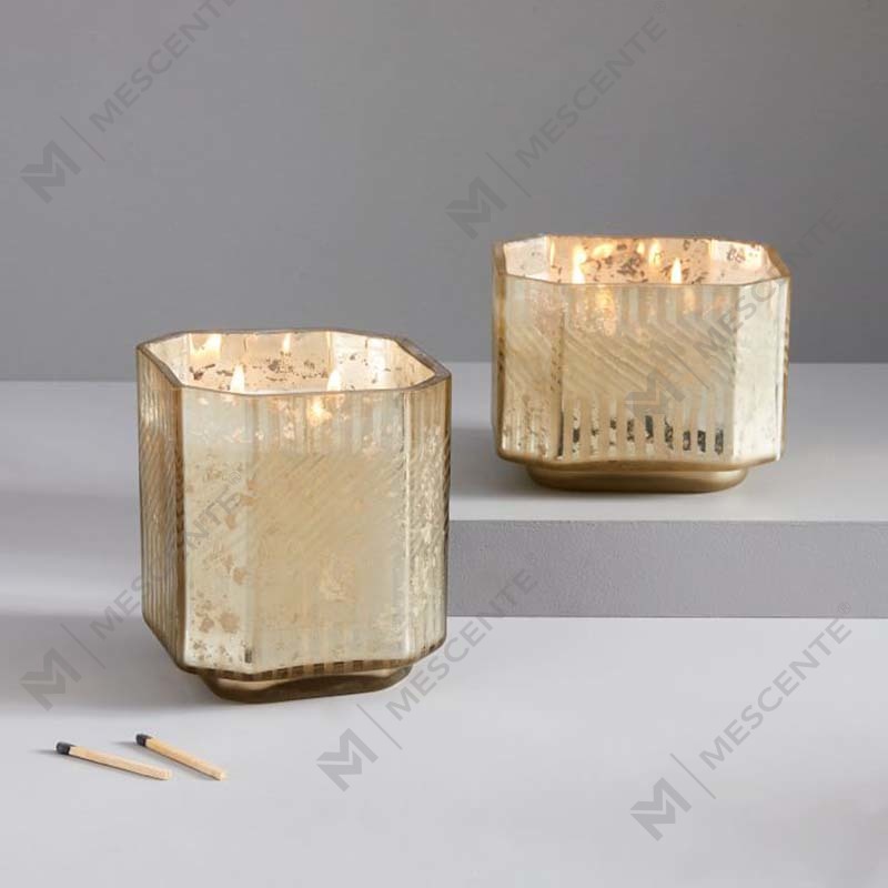 Engros spesialtilpasset billig glass parafinvoks Religious Deco Mercury Duftlys