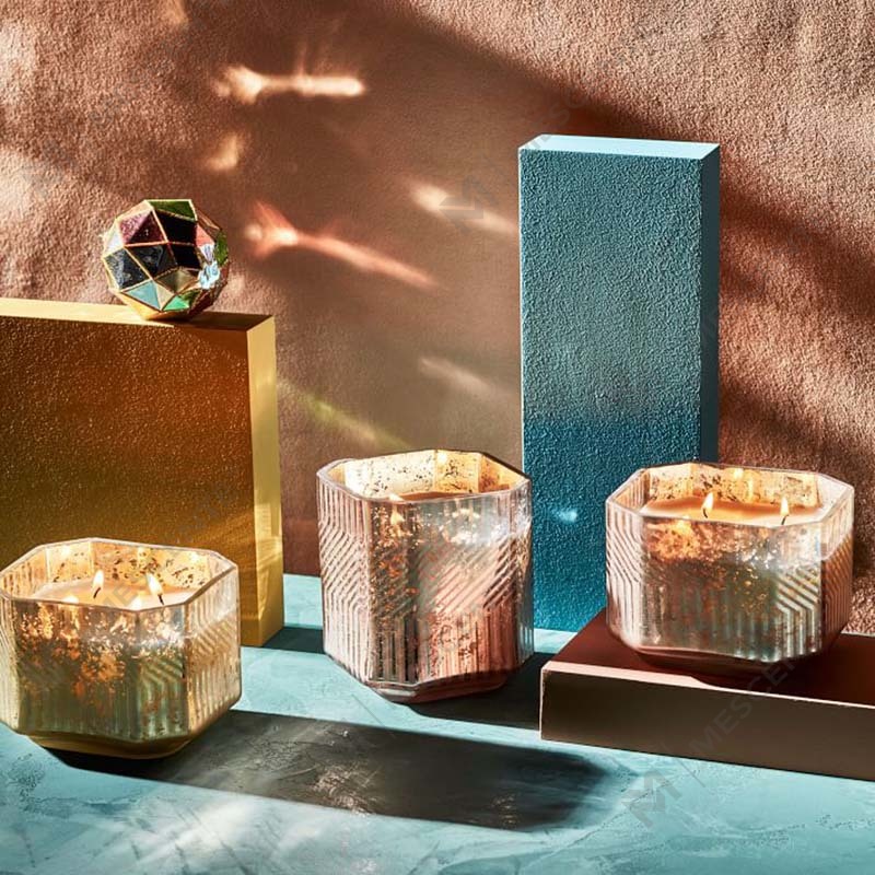 Engros spesialtilpasset billig glass parafinvoks Religious Deco Mercury Duftlys