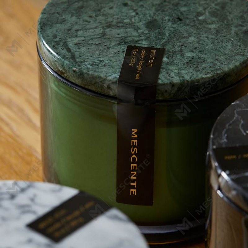 Engros Low Moq Luxury Umerket 2 Wick Vitrina Marmor Deksel Candle