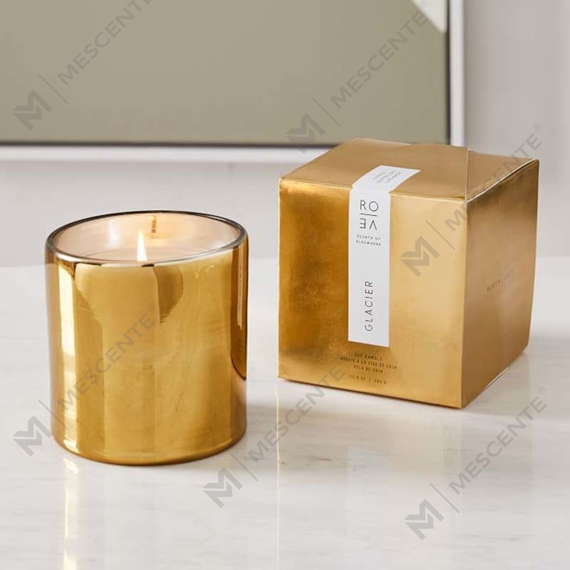 Amazon Luxury Custom Gold Print Logo Svart glasskrukke Duftende soyavoks stearinlys dekorasjonsgavesett